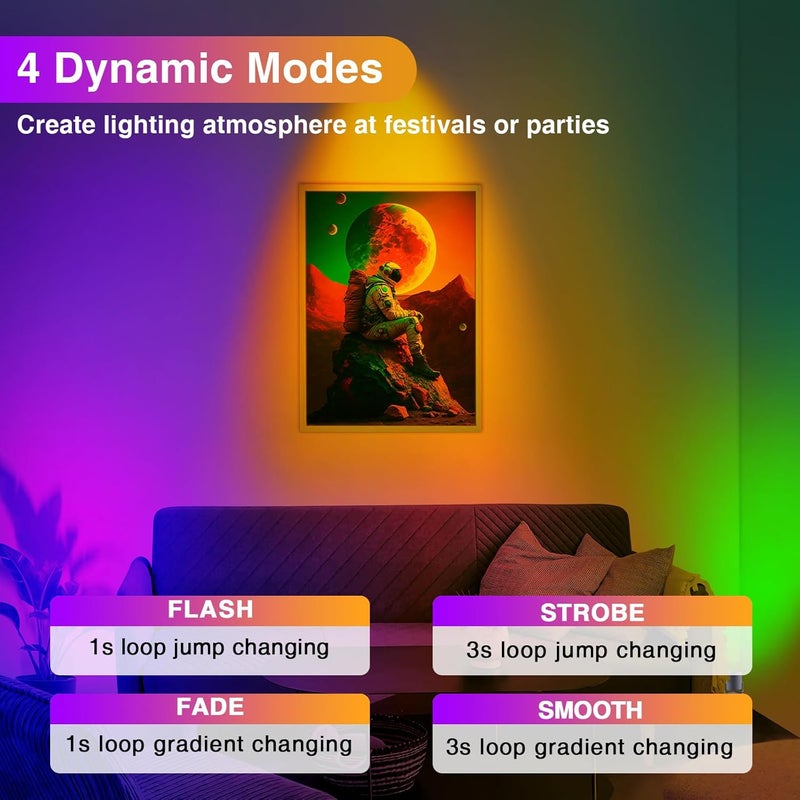 URTOM 6W RGBW Uplighting Indoor Color Changing Up Lights Indoor with Remote Dimmable LED Spot Lights for Home Aluminum Accent Lighting for Party Plant Decor with 5.9 FT Plug Cord, 2 Pack - Image 4